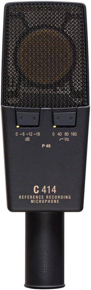 imageAKG Pro Audio C414XLS Pair Studio Grade Professional Large Diaphragm Dual Capsule MultiPattern Vocal ampamp Instrument Condenser Microphone with Aluminum Carrying Case XLR Connector Gray with GoldC414 XLS MATCHED PAIR