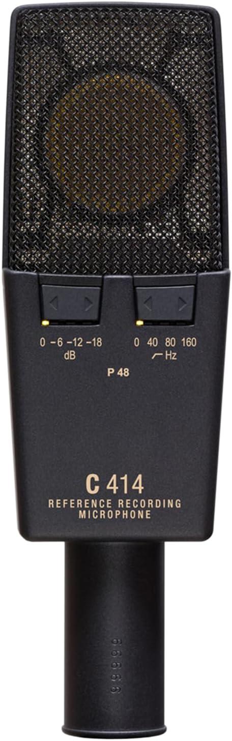 imageAKG Pro Audio C414XLS Pair Studio Grade Professional Large Diaphragm Dual Capsule MultiPattern Vocal ampamp Instrument Condenser Microphone with Aluminum Carrying Case XLR Connector Gray with GoldC414 XLII Pair