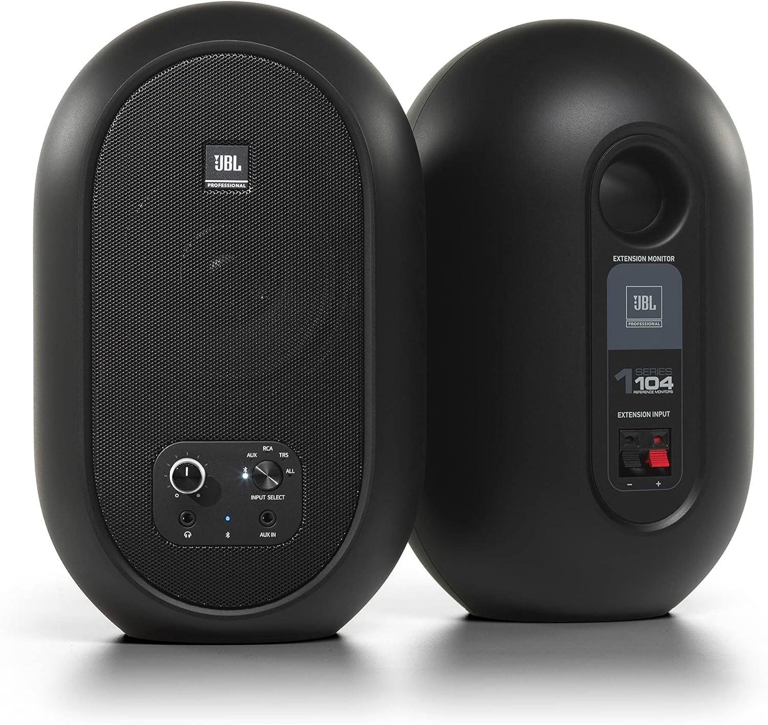 imageJBL Professional 1 Series 104BT Compact Desktop Reference Monitors with Bluetooth Black Sold as Pair 45inch SpeakerBlack