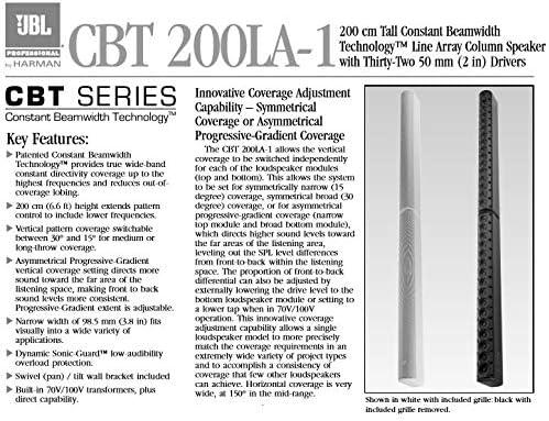 imageJBL Professional CBT 50LA1WH Compact Line Array Column Speaker with 8 2Inch Drivers 20Inches Tall WhiteWhite