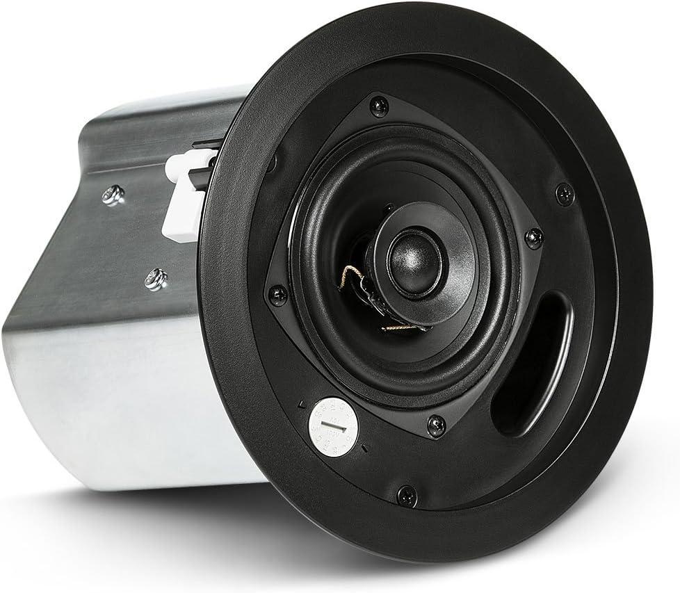 imageJBL Professional Control 12CT Compact 3Inch Full Range InCeiling Round Loudspeaker with Metal BackCan 70V or 8 Ohm Impedance Set of 2 Black Paintable GrillBlack