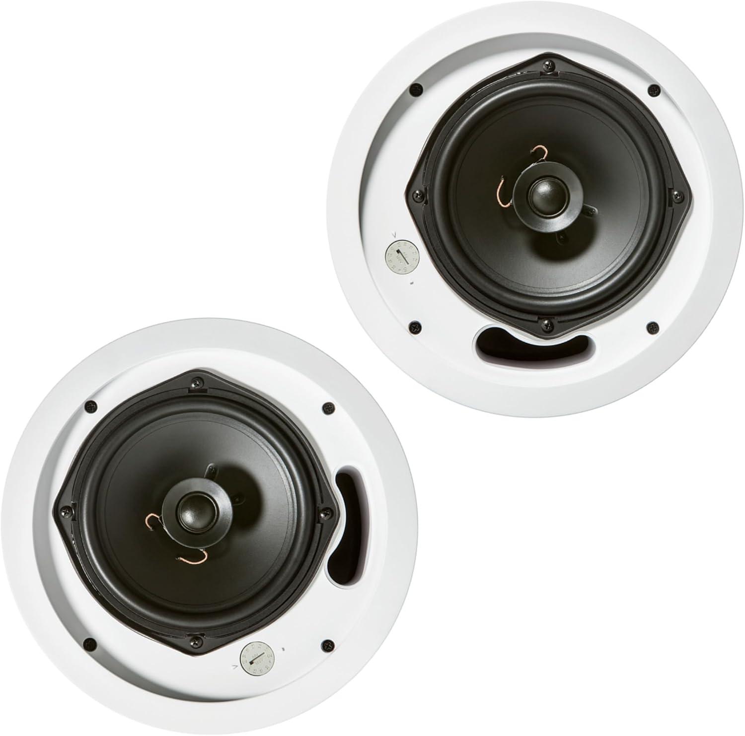 imageJBL Professional Control 12CT Compact 3Inch Full Range InCeiling Round Loudspeaker with Metal BackCan 70V or 8 Ohm Impedance Set of 2 Black Paintable GrillWhite