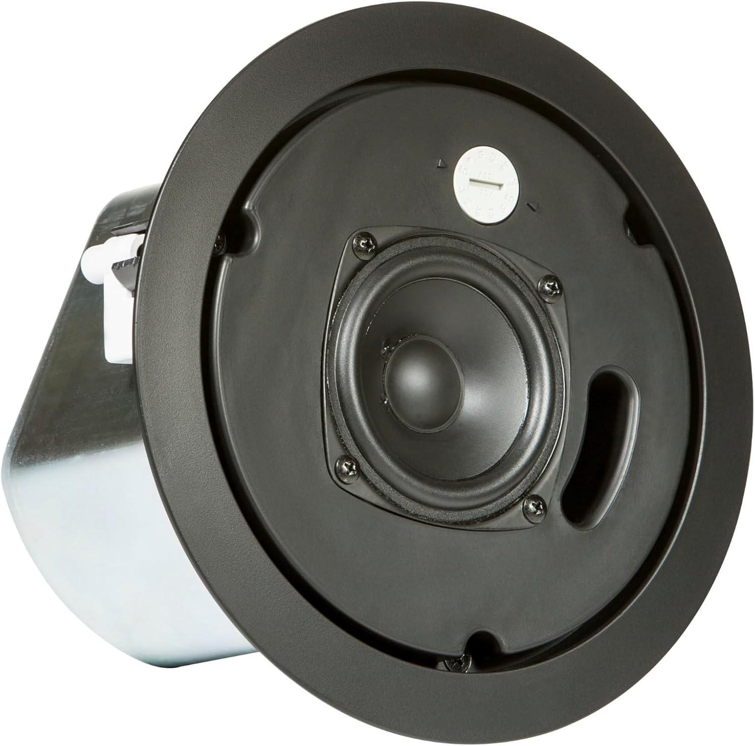 imageJBL Professional Control 12CT Compact 3Inch Full Range InCeiling Round Loudspeaker with Metal BackCan 70V or 8 Ohm Impedance Set of 2 Black Paintable GrillBlack