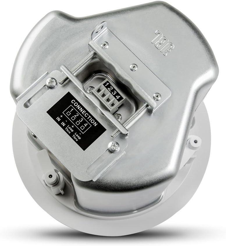 imageJBL Professional Control 12CT Compact 3Inch Full Range InCeiling Round Loudspeaker with Metal BackCan 70V or 8 Ohm Impedance Set of 2 Black Paintable GrillBlack