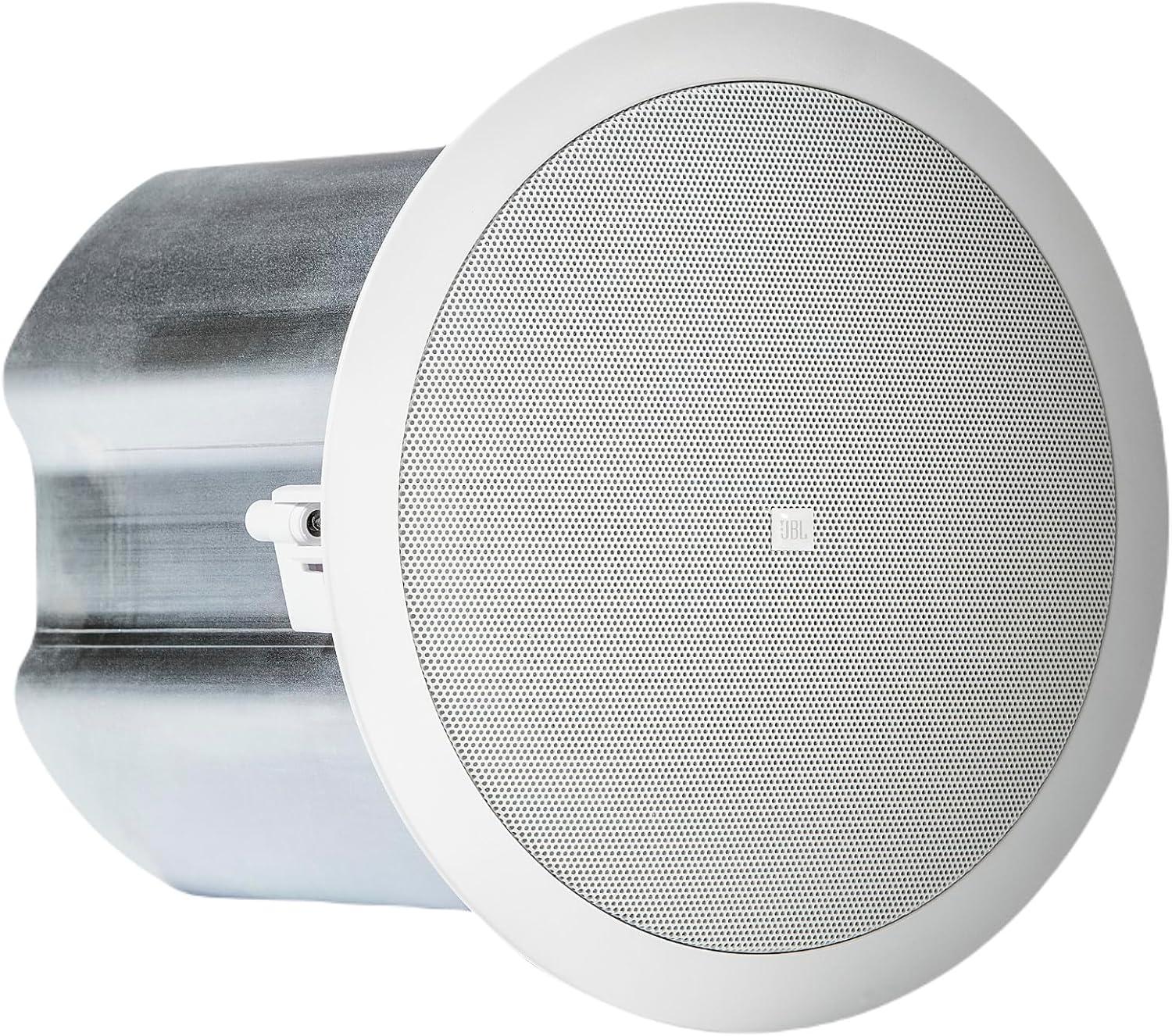 imageJBL Professional Control 12CT Compact 3Inch Full Range InCeiling Round Loudspeaker with Metal BackCan 70V or 8 Ohm Impedance Set of 2 Black Paintable GrillWhite