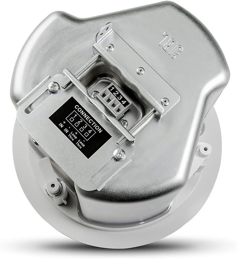 imageJBL Professional Control 12CT Compact 3Inch Full Range InCeiling Round Loudspeaker with Metal BackCan 70V or 8 Ohm Impedance Set of 2 Black Paintable GrillWhite