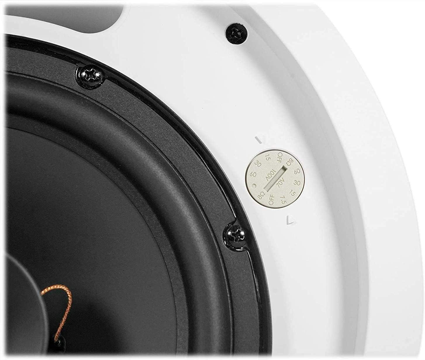 imageJBL Professional Control 12CT Compact 3Inch Full Range InCeiling Round Loudspeaker with Metal BackCan 70V or 8 Ohm Impedance Set of 2 Black Paintable GrillWhite