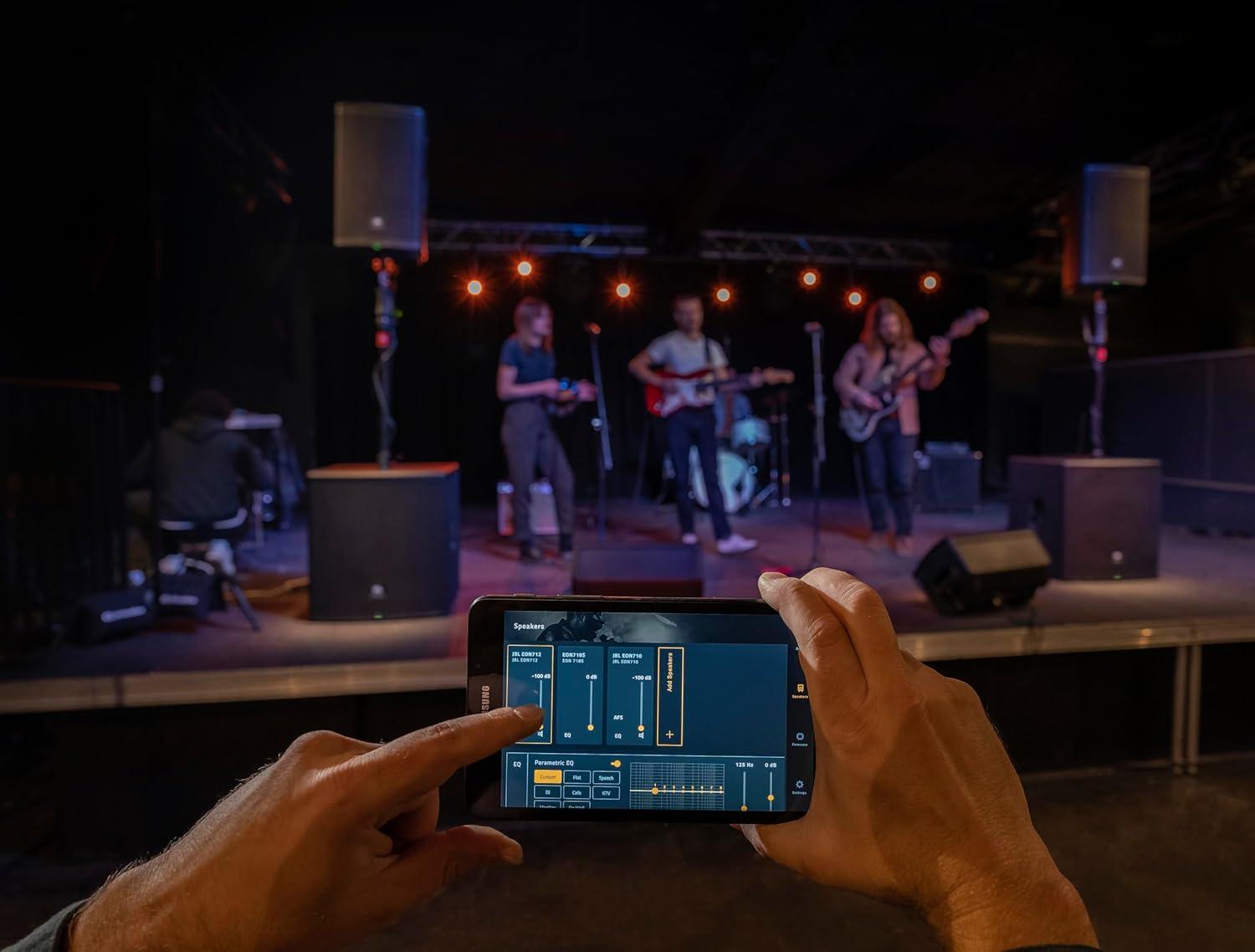 imageJBL Professional EON712 Powered PA Speaker Loudspeaker with Bluetooth 12 inch1300 Watt Corded Electric Black10Inch Speaker