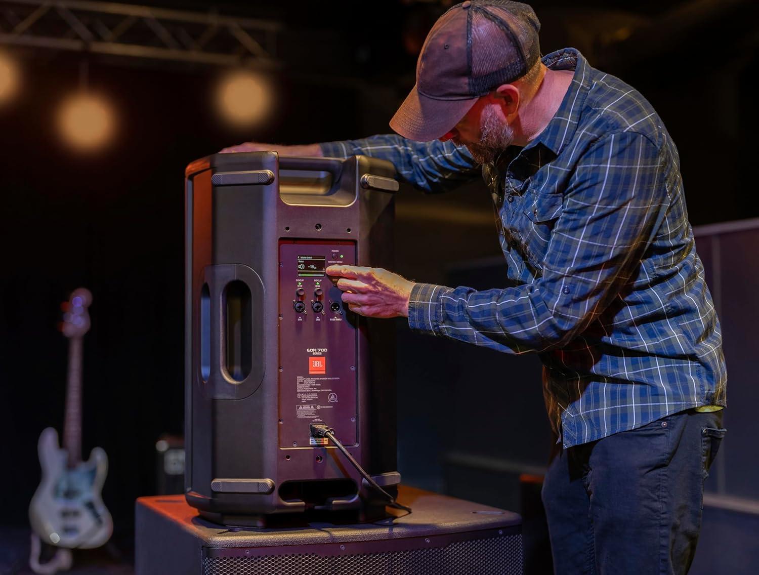 imageJBL Professional EON712 Powered PA Speaker Loudspeaker with Bluetooth 12 inch1300 Watt Corded Electric Black10Inch Speaker