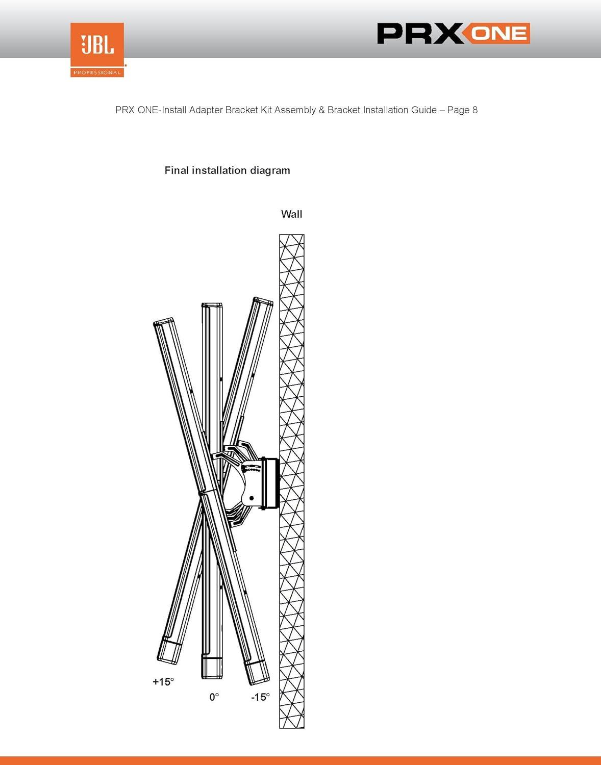 imageJBL Professional PRX ONE Install Bracket and Adapter Kit Wall Mount