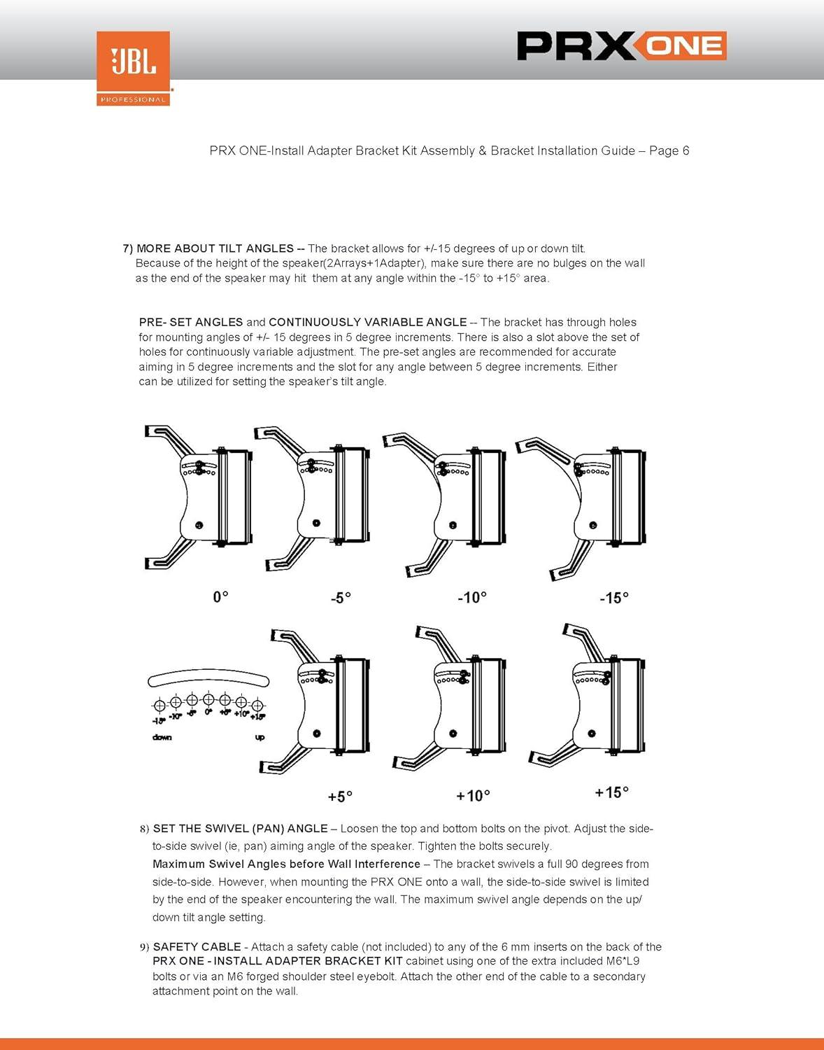 imageJBL Professional PRX ONE Install Bracket and Adapter Kit Wall Mount